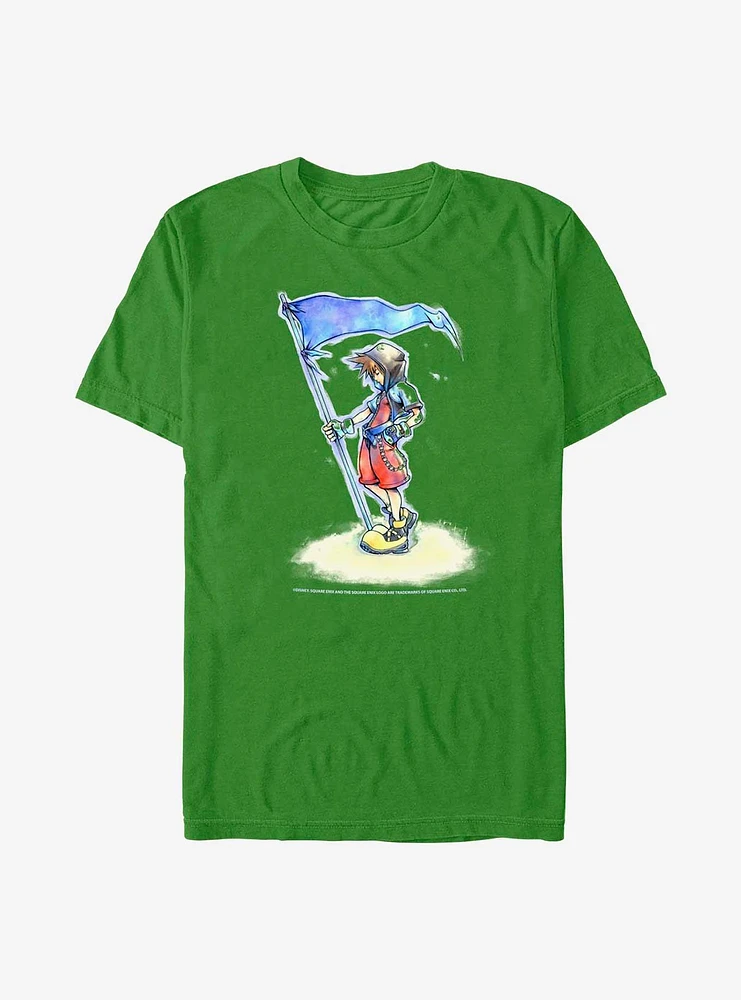 Disney Kingdom Hearts Sora With Flag T-Shirt