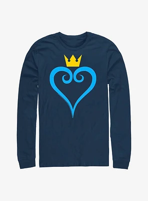 Disney Kingdom Hearts Heart And Crown Long-Sleeve T-Shirt