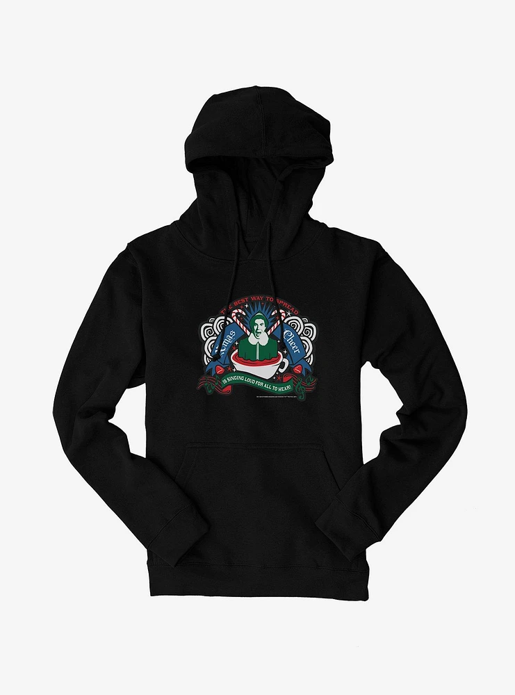 Elf Buddy Christmas Cheer Dark Hoodie