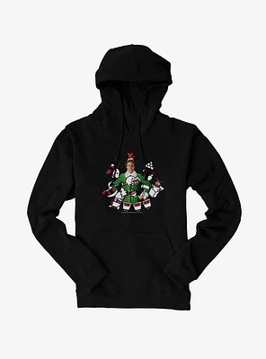 Elf Buddy With Holiday Icons Hoodie