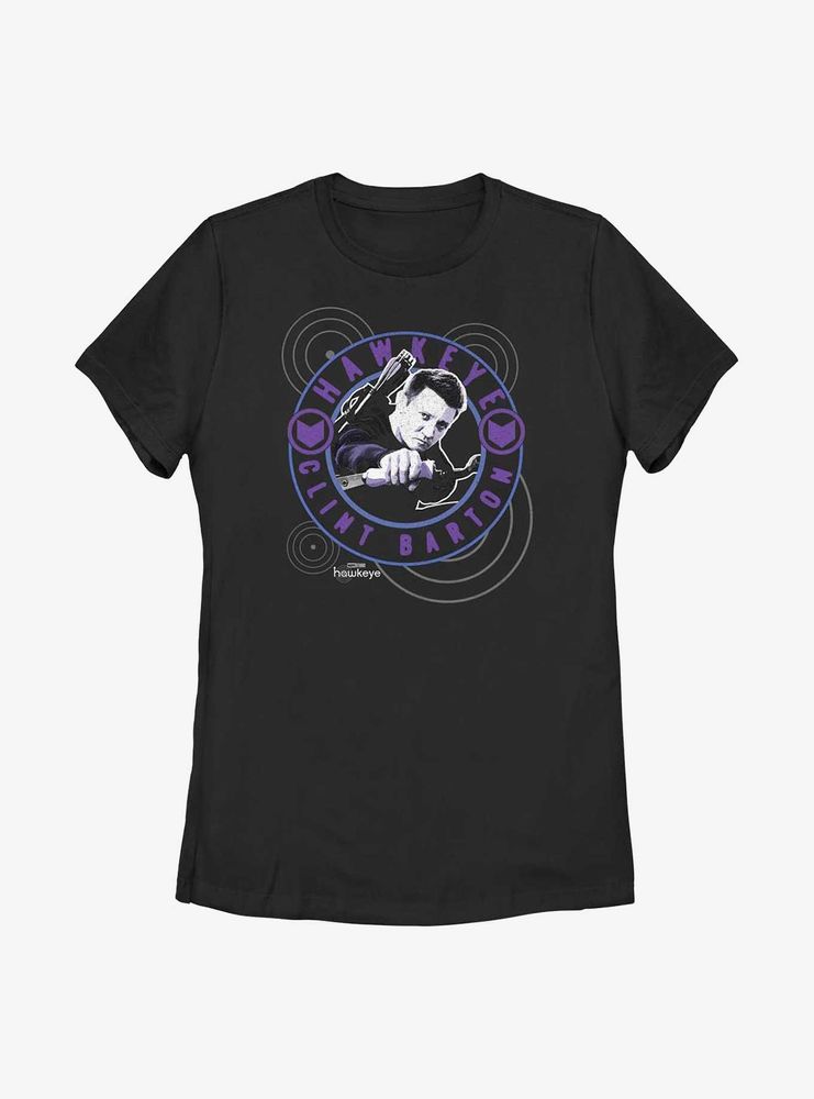 Marvel Hawkeye Clint Barton Stamp Womens T-Shirt