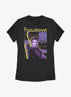 Marvel Hawkeye Stacked Hero Womens T-Shirt