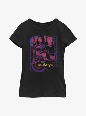 Marvel Hawkeye Bolt Slinger Collage Youth Girls T-Shirt
