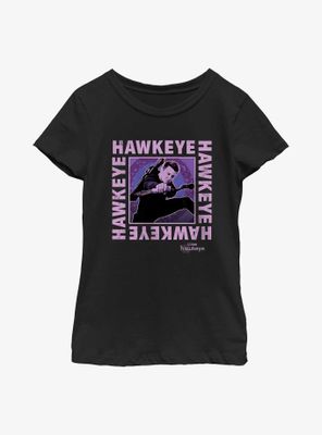 Marvel Hawkeye Text Box Youth Girls T-Shirt