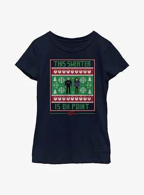 Marvel Hawkeye On Point Fairisle Pattern Youth Girls T-Shirt