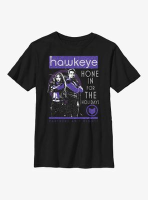 Marvel Hawkeye Hone For The Holidays Poster Youth T-Shirt