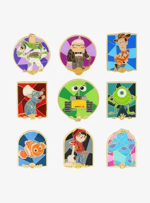 Loungefly Disney Pixar Characters Stained Glass Portraits Blind Box Enamel Pin - BoxLunch Exclusive