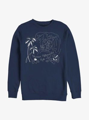 Disney Lilo & Stitch Surf Line Art Sweatshirt