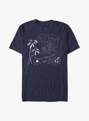 Disney Lilo & Stitch Surf Line Art T-Shirt