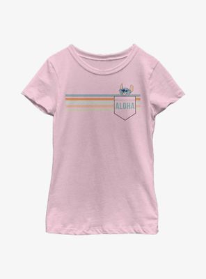Disney Lilo & Stitch Aloha Pocket Youth Girls T-Shirt
