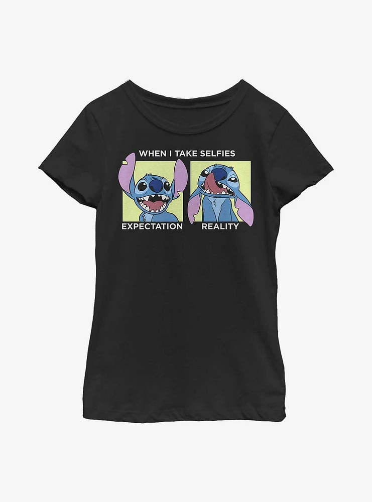 Disney Lilo & Stitch Selfie Youth Girls T-Shirt