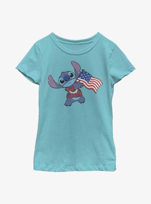 Disney Lilo & Stitch Tropic Flag Youth Girls T-Shirt