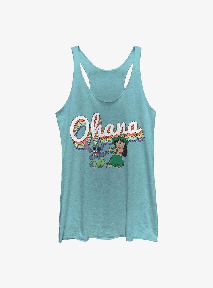 Disney Lilo & Stitch Rainbow Ohana Womens Tank Top