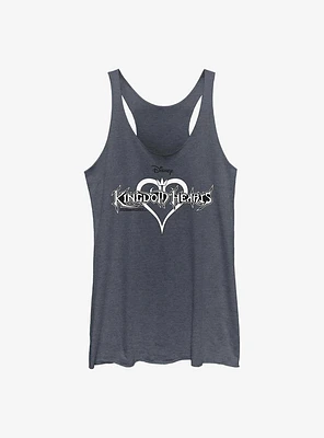 Disney Kingdom Hearts Black And White Logo Womens Tank Top