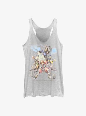 Disney Kingdom Hearts Group The Clouds Womens Tank Top