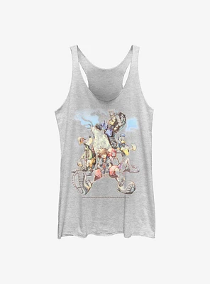 Disney Kingdom Hearts Group The Clouds Womens Tank Top