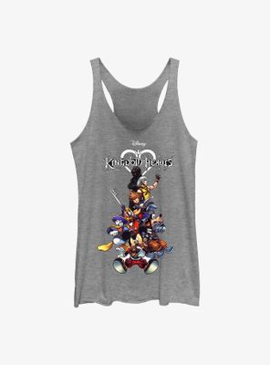 Disney Kingdom Hearts Group With Logo Womens Tank Top