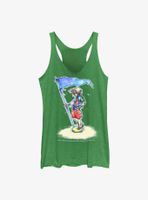 Disney Kingdom Hearts Sora With Flag Womens Tank Top