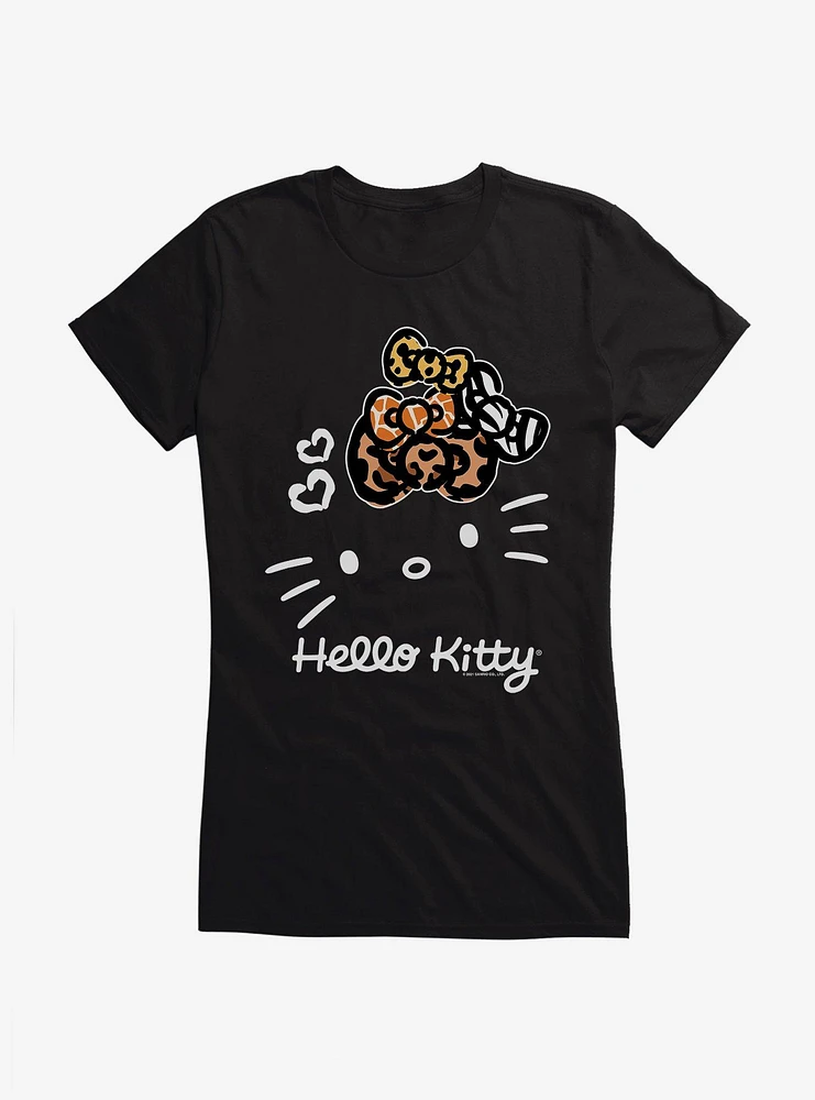 Hello Kitty Jungle Paradise Stencil Outline Girls T-Shirt