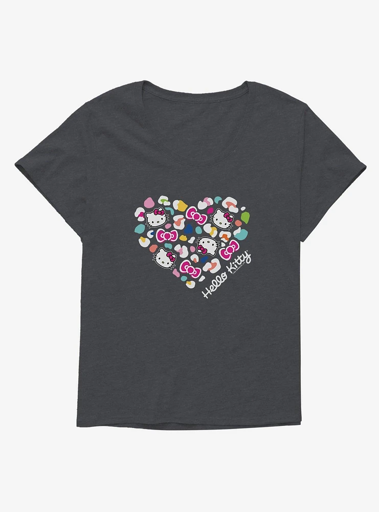 Hello Kitty Jungle Paradise Spotted Heart Girls T-Shirt Plus