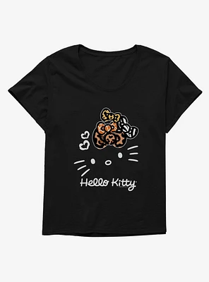 Hello Kitty Jungle Paradise Stencil Outline Girls T-Shirt Plus