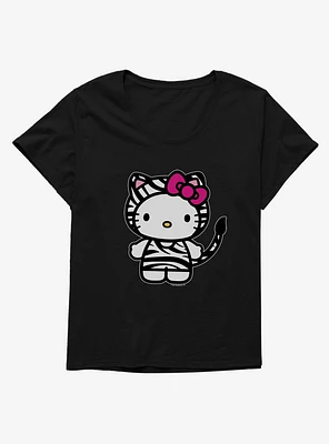 Hello Kitty Jungle Paradise Zebra Print Girls T-Shirt Plus
