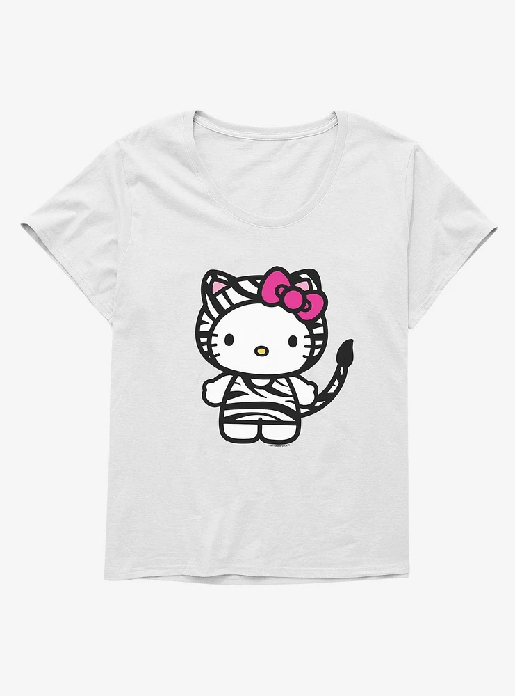 Hello Kitty Jungle Paradise Zebra Print Girls T-Shirt Plus