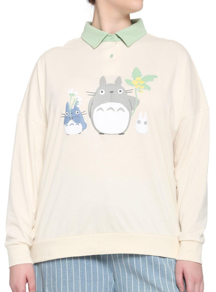 Hot Topic Her Universe Studio Ghibli My Neighbor Totoro Pastel Long-Sleeve  Girls Polo Shirt Plus | Bayshore Shopping Centre