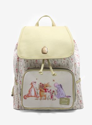 Loungefly Disney Winnie The Pooh Floral Hunny Slouch Backpack