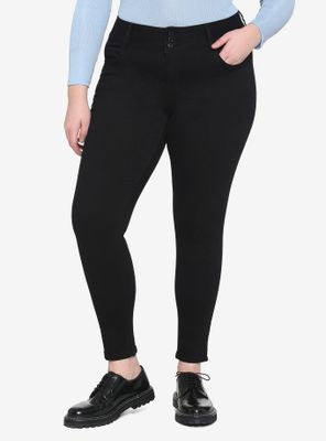 Black 3-Button Skinny Jeans Plus