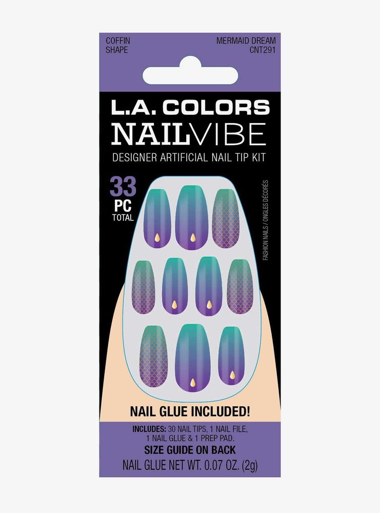 L.A. Colors Nail Vibe Mermaid Dream Faux Nail Set