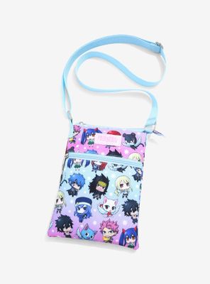 Fairy Tail Chibi Characters Passport Crossbody Bag