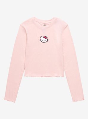 Sanrio Hello Kitty Winking Embroidered Women's Long Sleeve T-Shirt