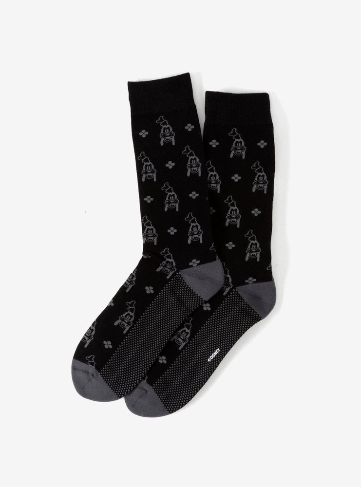 Disney Goofy Motif Black Sock