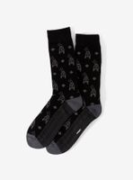 Disney Goofy Motif Black Sock