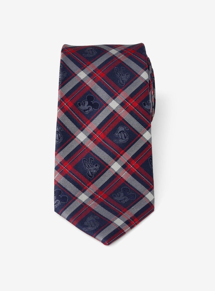 Disney Mickey Mouse Mickey And Friends Navy Plaid Tie