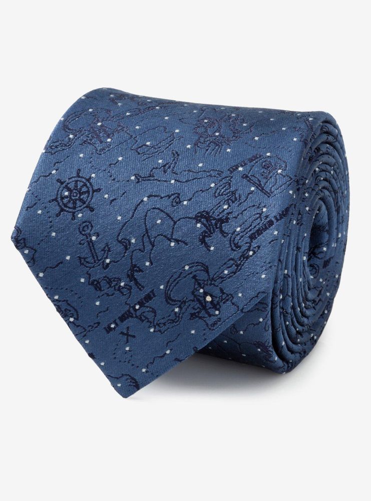 Disney Peter Pan Treasure Map Navy Dot Tie