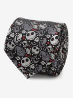 Disney The Nightmare Before Christmas Black Grey Pattern Tie