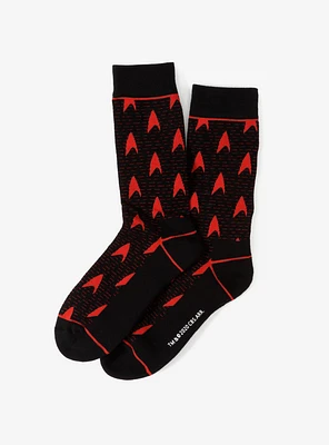 Star Trek Red Delta Shield Black Socks