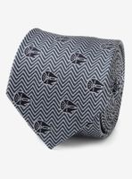 Star Wars Millennium Falcon Herringbone Blue Tie