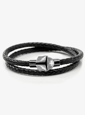 Star Wars The Mandalorian Helmet Double Wrap Stainless Steel Bracelet