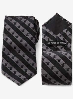 Star Wars The Mandalorian The Child Charcoal Stripe Tie