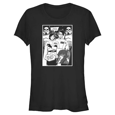 Star Wars: Visions Black & White Lop Panel Junior's T-Shirt