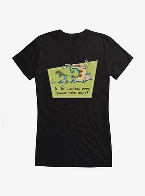 Cow and Chicken Cartoon Makes Sense Girl's T-Shirt