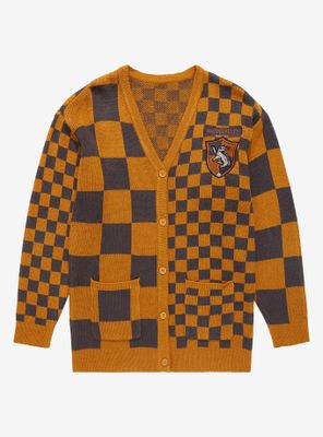 Harry Potter Hufflepuff Checkered Women's Cardigan - BoxLunch Exclusive