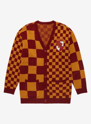 Harry Potter Gryffindor Checkered Women's Cardigan - BoxLunch Exclusive