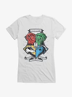 Harry Potter Hogwarts Houses Patch Art Girls T-Shirt