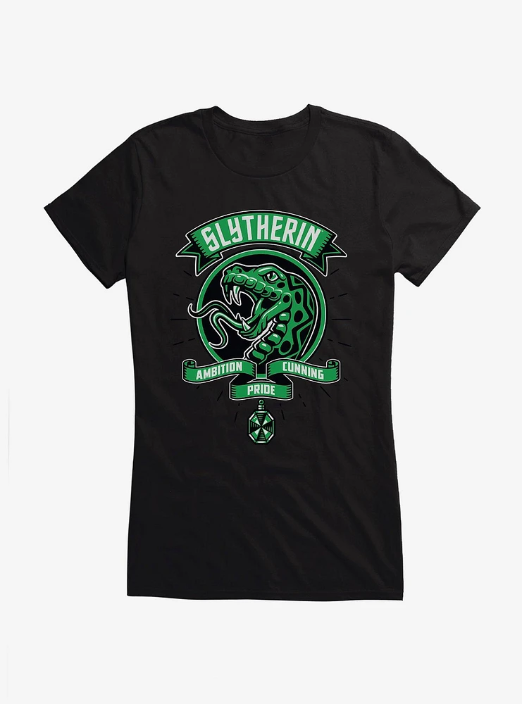 Harry Potter Slytherin House Patch Art Girls T-Shirt