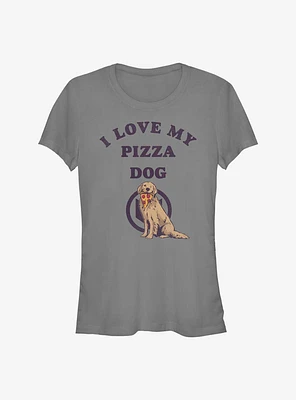 Marvel Hawkeye Love Pizza Dog Girls T-Shirt