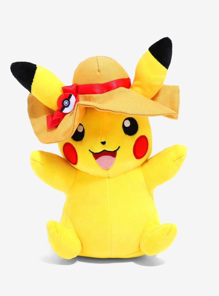 Pokémon Pikachu with Summer Hat 8 Inch Plush